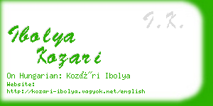 ibolya kozari business card